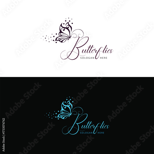 Butterfly logo design vector illustration template