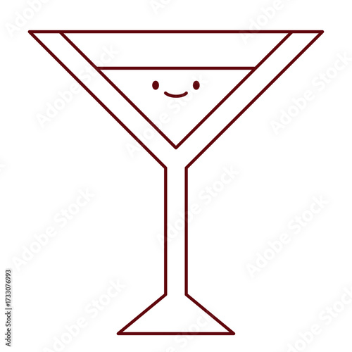 Flat Cocktail Glass Vacation Icon
