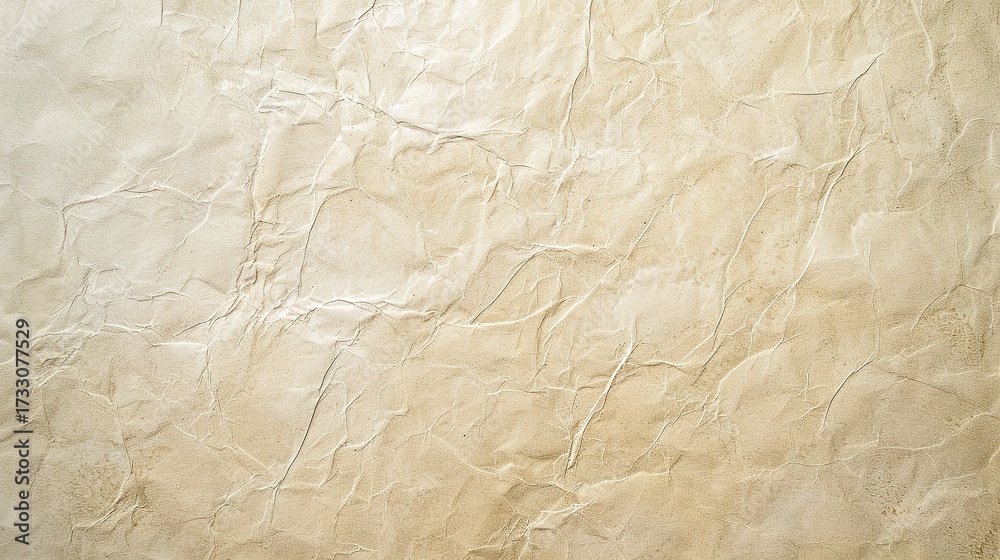 Fototapeta premium Pale Tan Textured Background Highlighting Visible Handmade Paper Fibers, Bathed in Soft Subtle Sunlight—Creating a Warm, Organic Ambiance Ideal for Craft, Design, or Minimalist Visual Projects.
