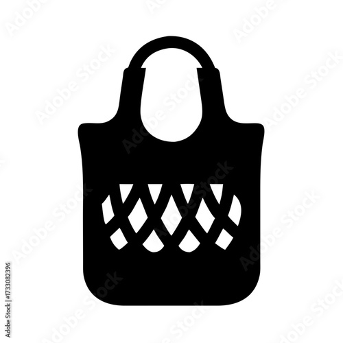 Stylish woven tote bag icon for shopping and everyday essentials, a modern and versatile accessory design