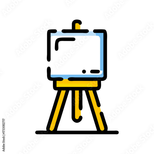 Artistic easel stands ready for creative expression, inviting inspiration for artists and designers to bring visions to life with vibrant colors.
