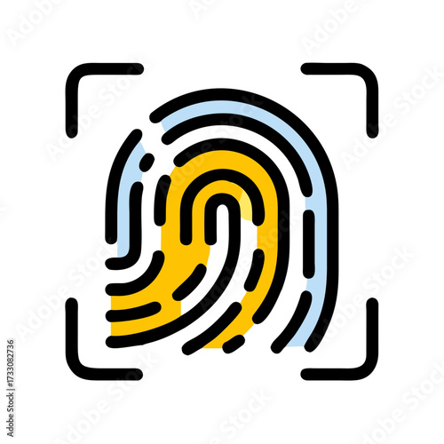 Secure fingerprint scan icon symbolizing identity verification and digital access for advanced security solutions