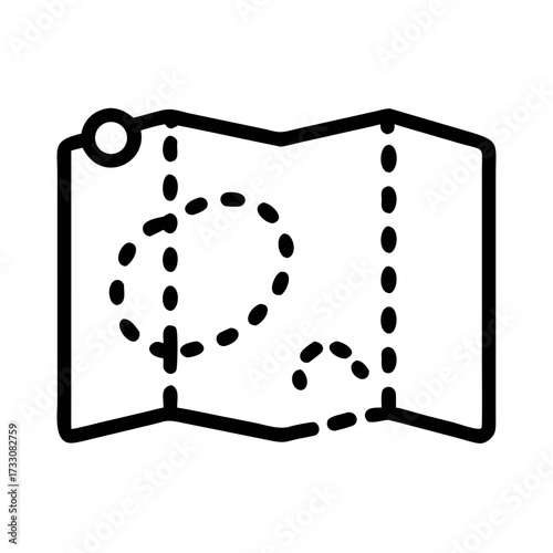 Explore new horizons with this dynamic folded map icon, perfect for travel plans, adventure routes, and navigational planning inspiration