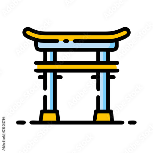 Vibrant Japanese Torii gate illustration symbolizing spirituality and travel, perfect for cultural exploration and travel marketing