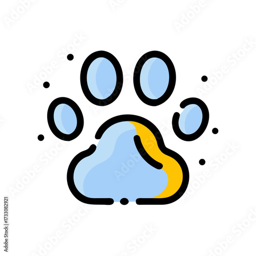 Adorable paw print icon symbolizing pet care, love, and animal welfare, perfect for vet clinics and pet businesses