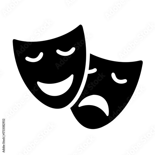 Embrace the duality of emotion with iconic comedy and tragedy theater masks, symbolizing performance, art, and human expression.