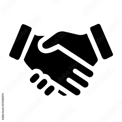 Professional handshake icon symbolizing agreement, partnership, and trust for business success and collaboration