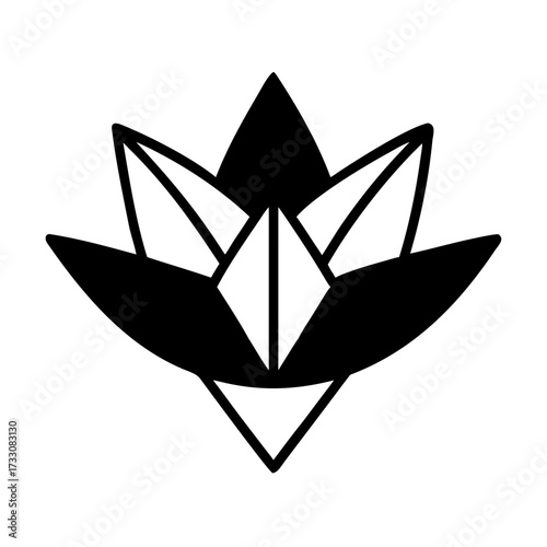 Elegant abstract lotus flower design symbolizing growth, purity, and spiritual awakening perfect for wellness brands and yoga studios