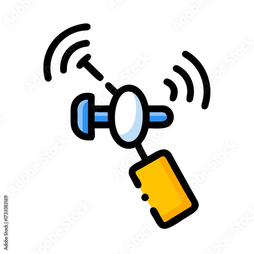 Dynamic satellite transmitting signals, modern communication technology, space exploration, global connectivity, broadcasting data, digital network