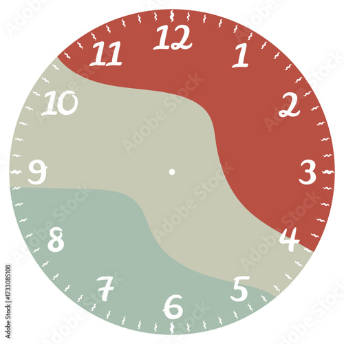 Clock Face Design in Brown and Beige – Retro Modern Wall Clock Dial