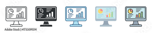 Web Analytics Icon Set Multiple Style Collection