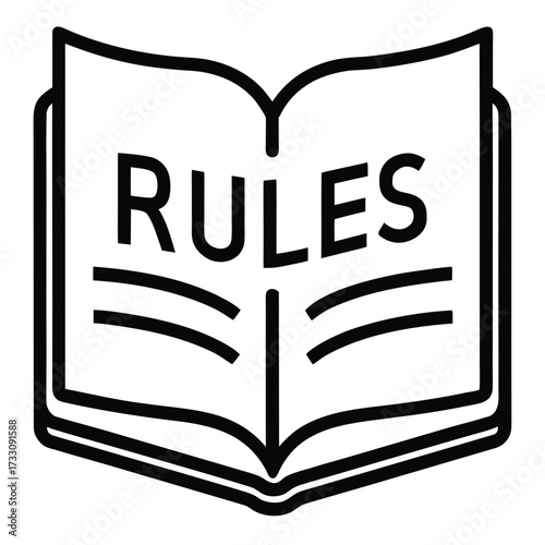 Rules Book Vector Icon – Guidelines and Regulations Symbol