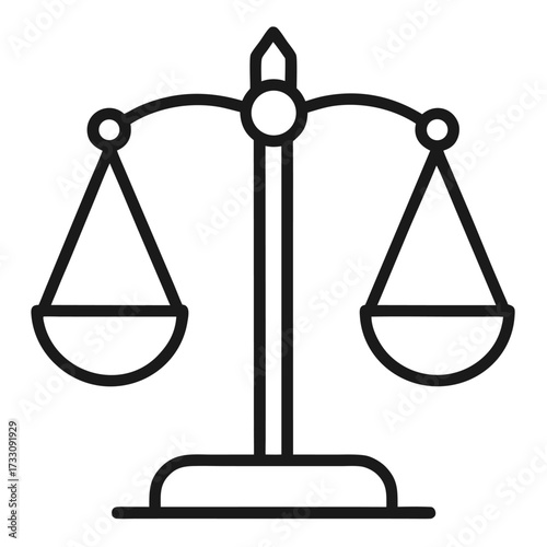 Balance Scale Vector Icon – Justice and Law Symbol