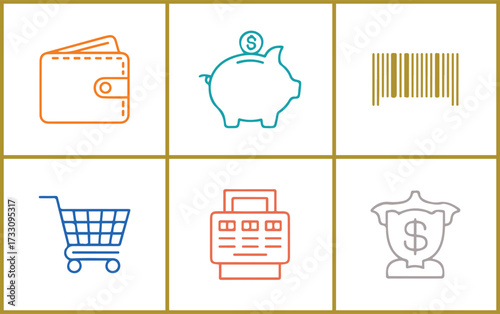 Shopping and E-commerce Line Icons for Retail and Online Store Design, Minimalist Design, Clean Vector Outline, Thin Stroke, Modern Design.