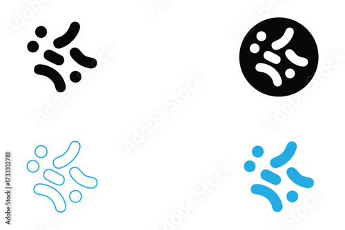 microbes and germs icon vector, bacteria, virus symbol vector art illustration