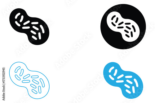 microbes and germs icon vector, bacteria, virus symbol vector art illustration