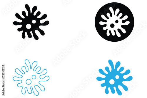 microbes and germs icon vector, bacteria, virus symbol vector art illustration