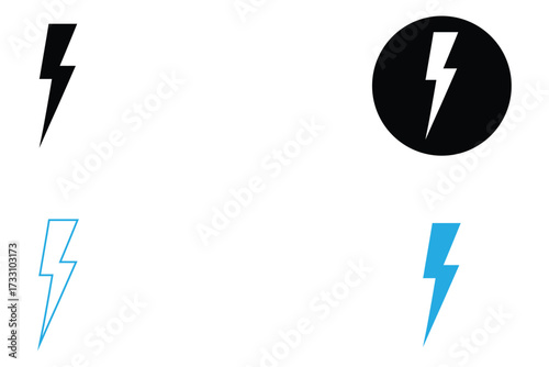 thunder bolt icon vector, flash lightning bolt icon, electric sign and symbol illustration