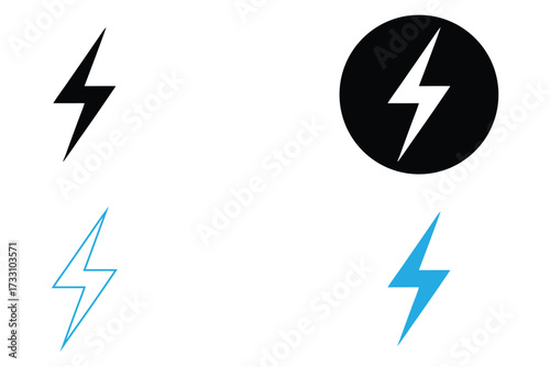 thunder bolt icon vector, flash lightning bolt icon, electric sign and symbol illustration