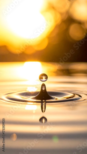 Golden water droplet