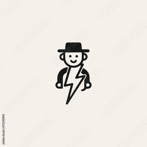 People electrician logo vector icon illustration