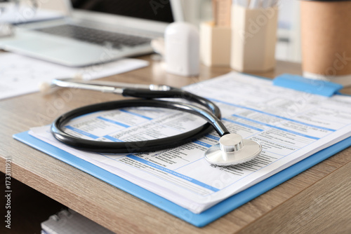 Stethoscope with clipboard ...
