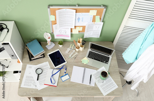 Interior of office with med...