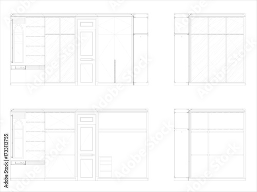 Furniture Design Built-in TV Shelf and Side-Sided Bedroom End Showcase