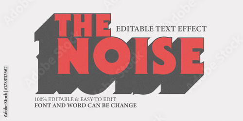 Noise editable text effect, grain text style