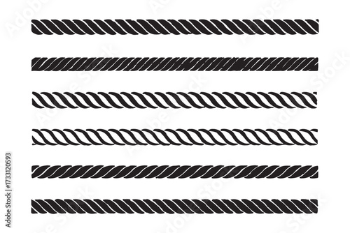 rope brush pattern. Thread pattern seamless . rope vector illustration on white background .