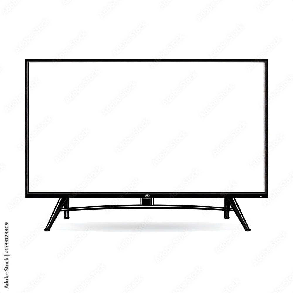 Naklejka premium Modern Wide-Screen Television with Blank Screen