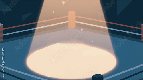 Illustration Of A Boxing Ring With Spotlights Vector Design Template