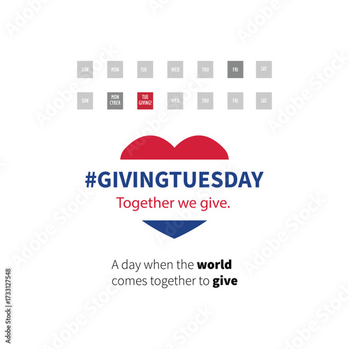Giving Tuesday post illustration on white background vol 03