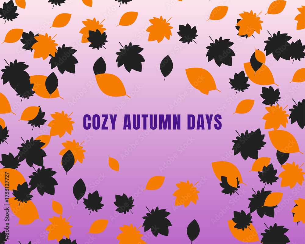Naklejka premium cozy autumn days falling leaves