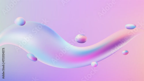 abstract background fluid wave holographic pastel spheres futuristic soft design modern texture dreamy gradient art for digital projects and contemporary visuals