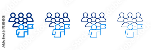 Leadership Icon Set With Two Colors And Multiple Line Styles Vector Illustration 