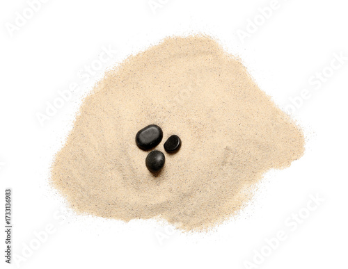 Light beach sand with black...