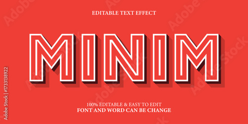 Minim text effect 3d cartoon text style