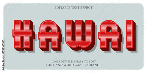 Hawaii Text, editable vintage retro text effect