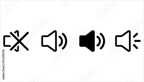 Speaker Sound Volume Mute Icon Vector Illustration, Audio Music Loudspeaker Symbol Flat Design Vector, Mute Sound Control Speaker Volume Button Vector.