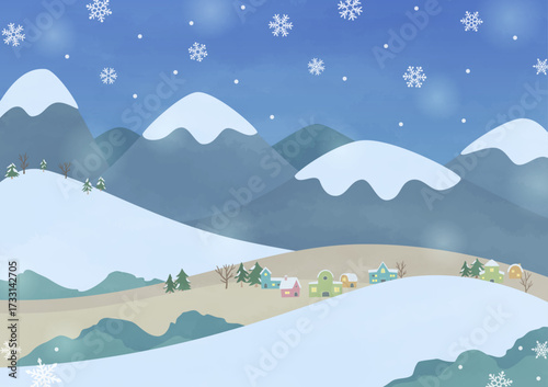 winter scene background with snow