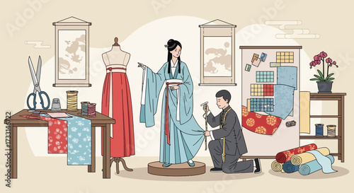 Crafting Hanfu: Traditional Chinese Garment Design and Fitting in a Historic Dressmaking Workshop