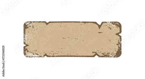 Distressed Beige Rectangular Shape with Rough Edges.