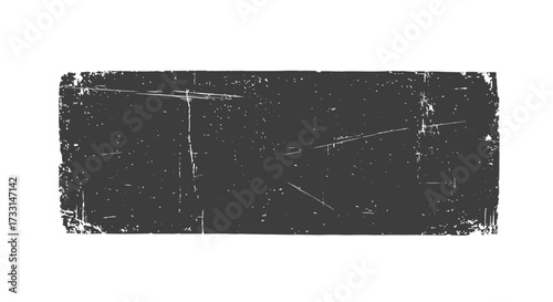 Distressed Black Rectangular Shape with Scratches and Grunge Texture.