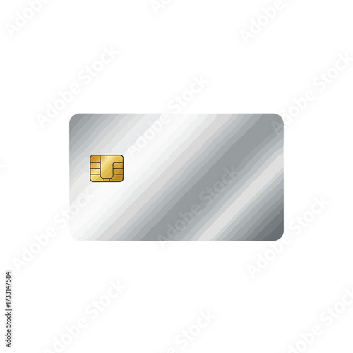 Modern silver credit card with advanced EMV chip technology for secure financial transactions and online payments.