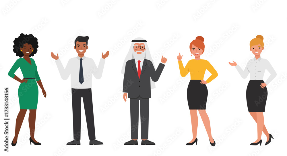 Obraz premium Diverse Business Professionals Standing Together in a Group.