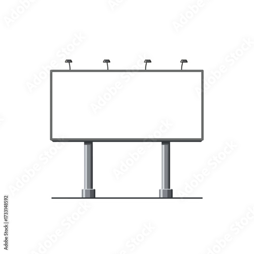Large blank outdoor advertising billboard with bright lights ready for promotional messages and commercial campaigns