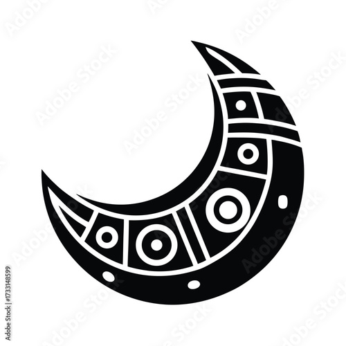 Mayan Moon Glyph Icon Vector Illustration