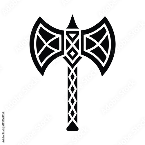 Norse Frost Axe Icon Vector Illustration
