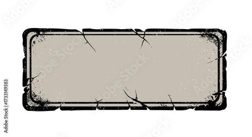 Rustic Stone Banner with Cracked Edges and Neutral Color Palette.